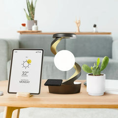 Rotating Moon Desk Lamp With Phone Wireless Charging Sensor Control Table Lamps