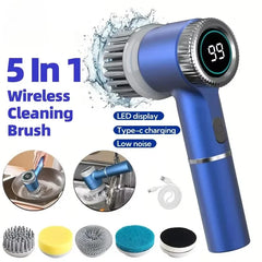 5 in-1-Electric Cleaning Brush Handheld Wireless Power Scrubber USB Charging